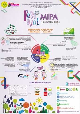 Poster Kegiatan Festival MIPA UNJ 2016