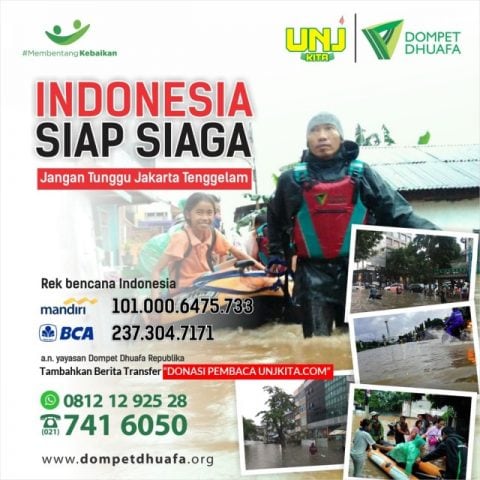 UNJKita Peduli dan Dompet Dhuafa Kerjasama Galang Donasi Banjir Jakarta
