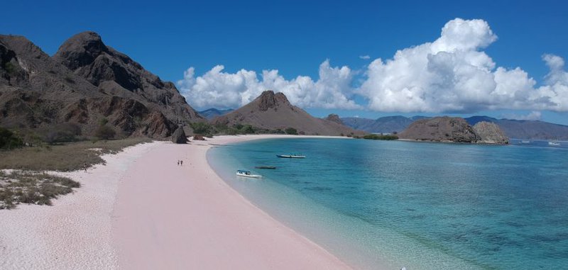 gambar pantai pink beach labuan bajo