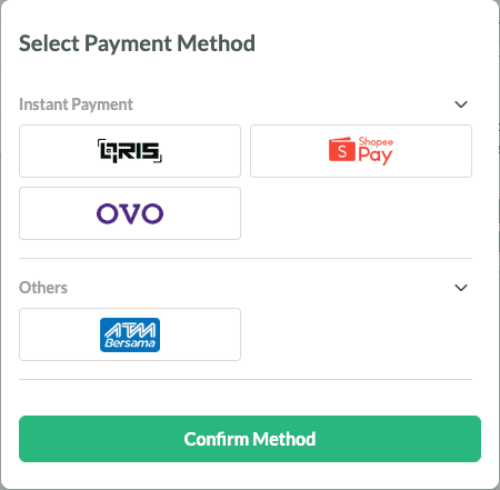 Memilih metode bayar untuk membeli bank soal